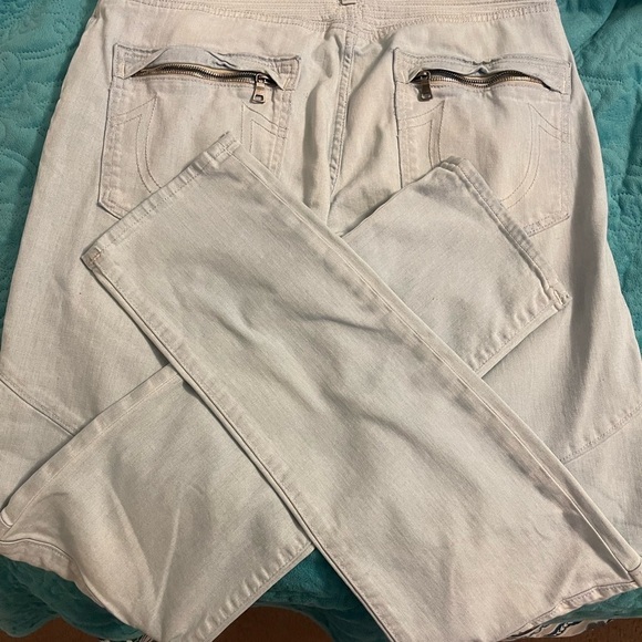 True Religion Moto Rocco Jean men's 30W zippered back pockets, distressed light - Picture 7 of 16